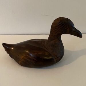 Vintage Hand-Carved Wooden Duck Figurine